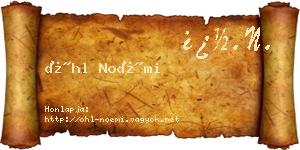 Öhl Noémi névjegykártya
